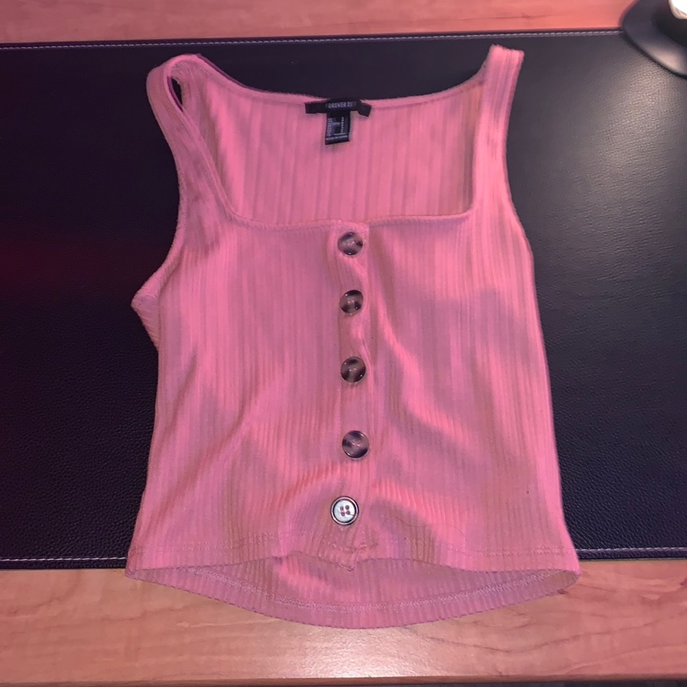 Forever 21 Crop Top Tank Top with Buttons❤️